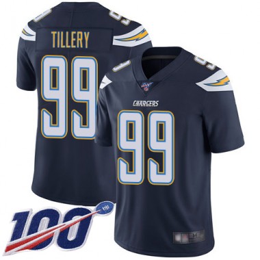 Los Angeles Chargers NFL Football Jerry Tillery Navy Blue Jersey Men Limited  #99 Home 100th Season Vapor Untouchable->youth nfl jersey->Youth Jersey